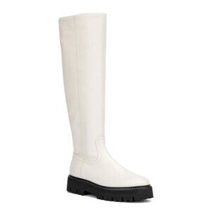 NWT Aquatalia Marietta Women's Tall Boots Knee Length Leather In White Sz 40